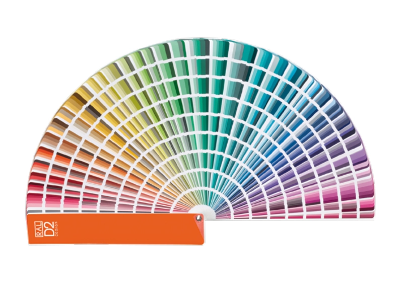 RAL Design D2 colour fan showing custom colour options for ASTender boats